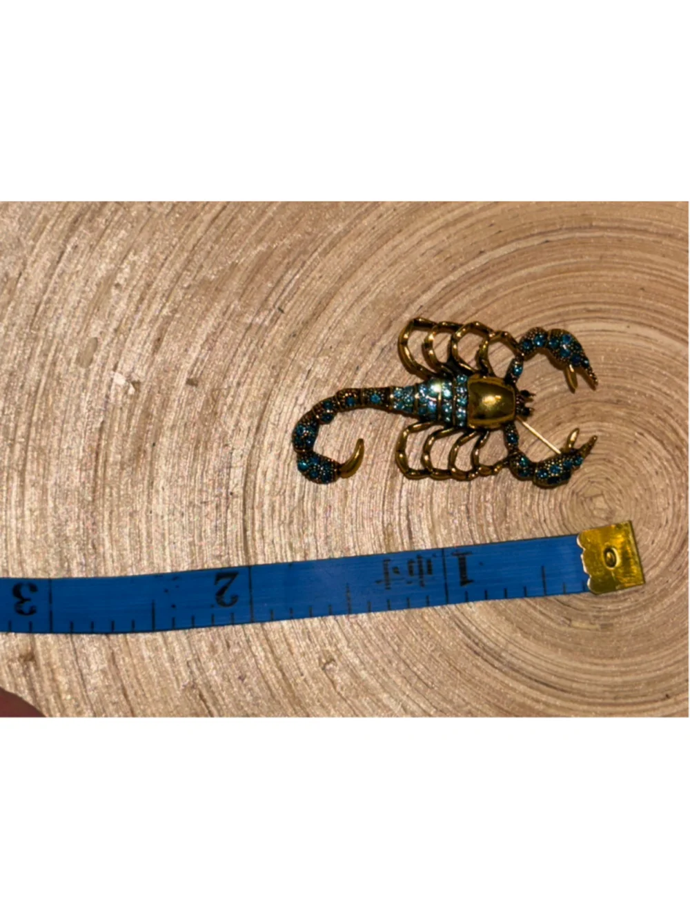 Women's Boutique Scorpion Brooch Gold and Blue